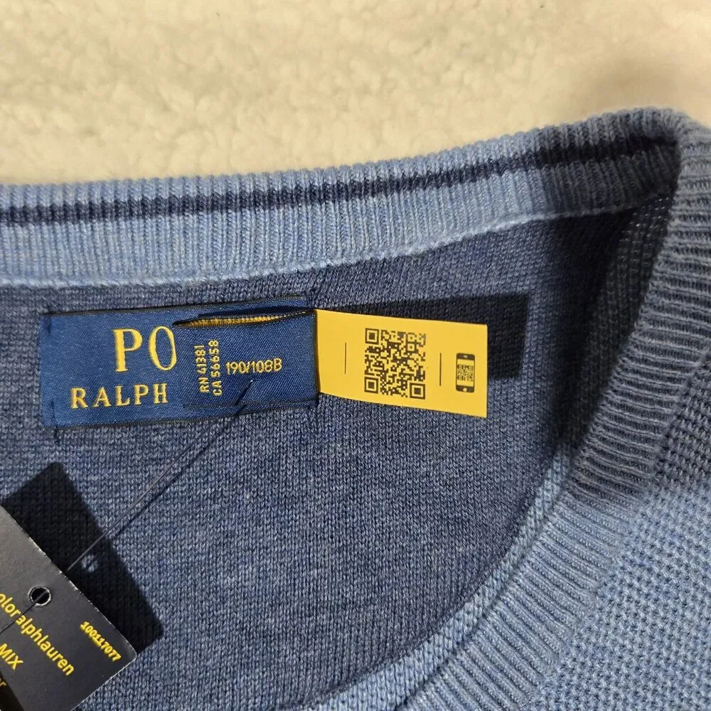Polo Ralph Lauren Crewneck Sweater Blue Classic SRL 710929259012 Mens 2XL